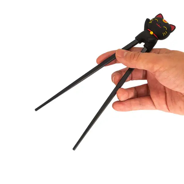 Lucky Cat - Black - Training Chopsticks