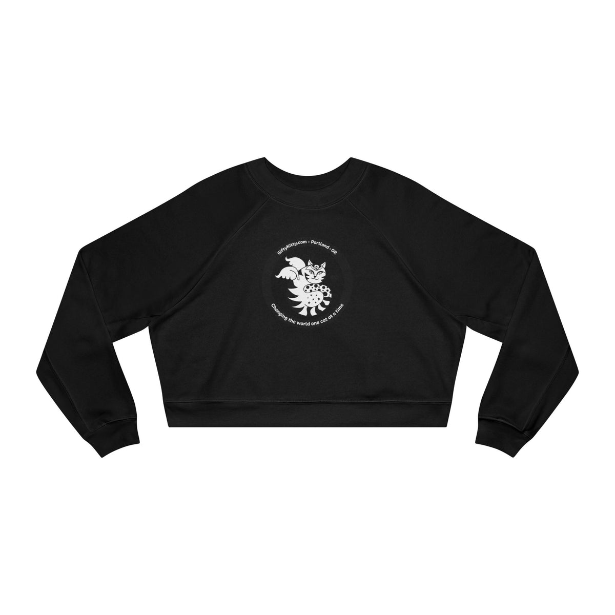 GiftyKitty Cat in Black&White - Crop Sweatshirt