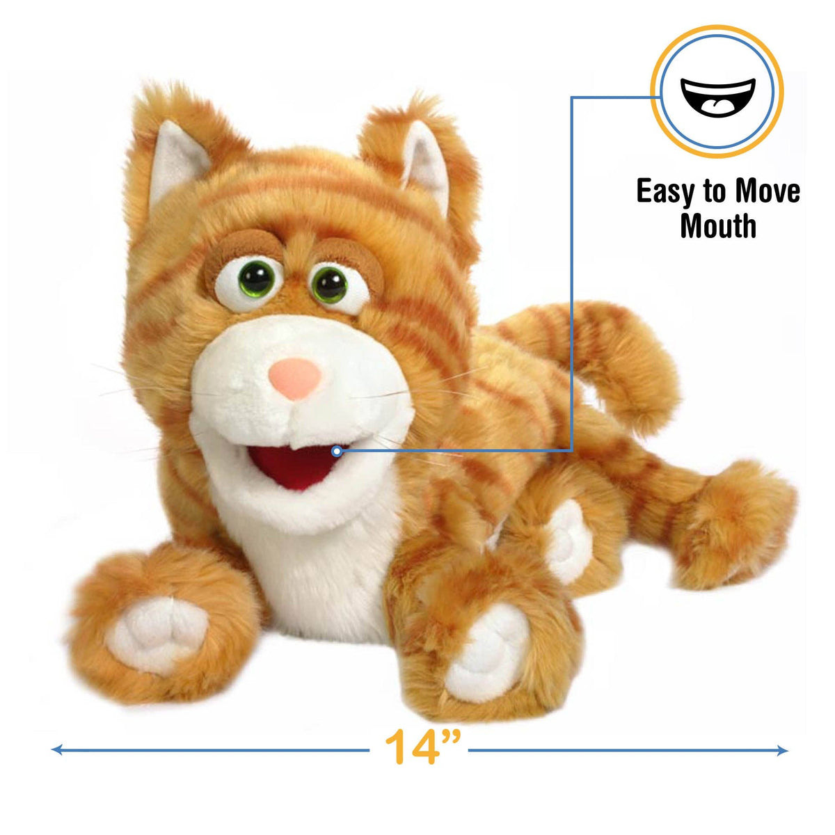 Orange Cartoon Kitty - Plushy Puppet