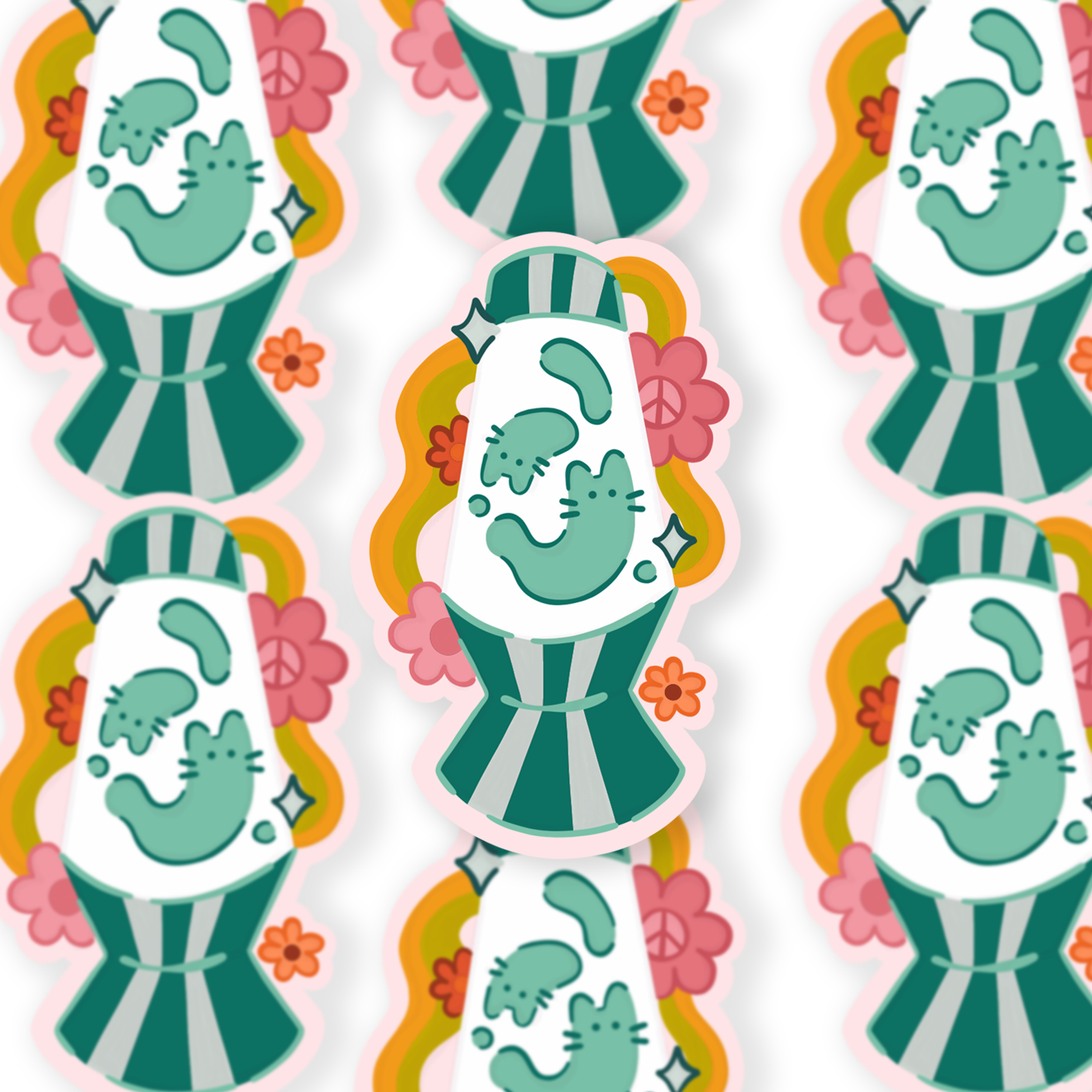Cat Lava Lamp- Die Cut Sticker