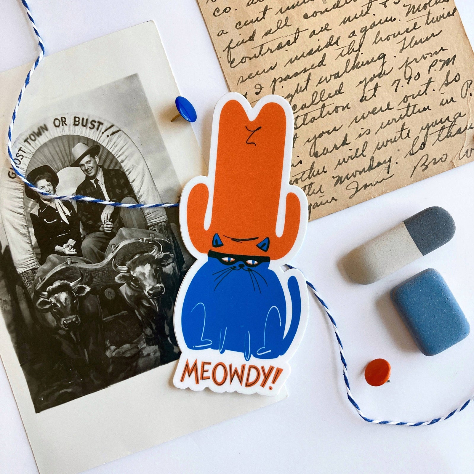 Meowdy Western Cat - Die Cut Sticker