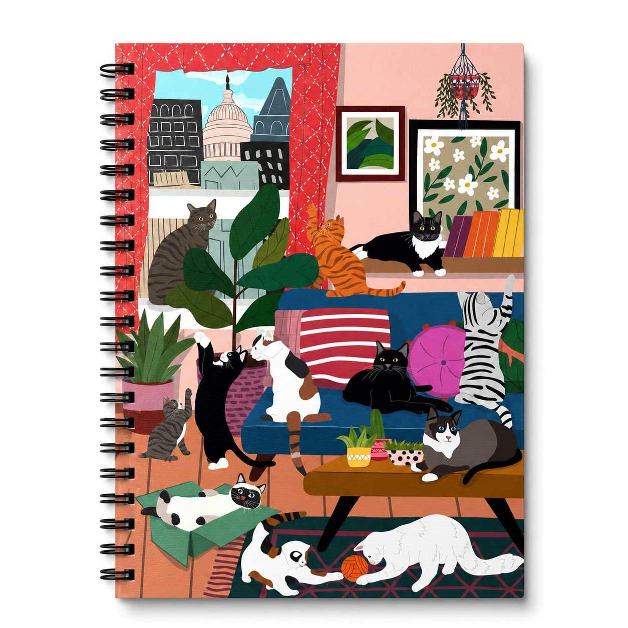 House of Kitty Cats - Spiral Notebook