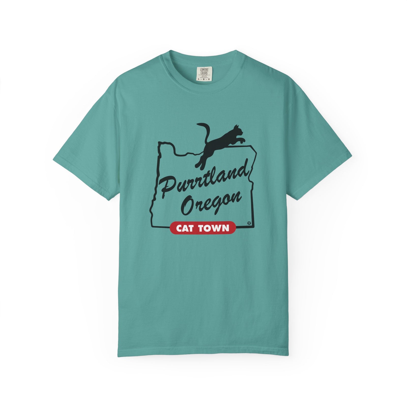 Purrtland Cat Town - Unisex T-shirt - Seafoam