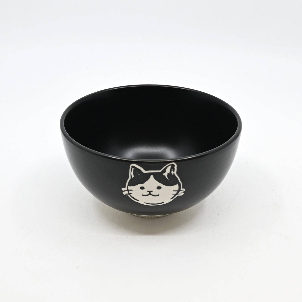 Black and White Cat - Black - Porcelain Rice Bowl