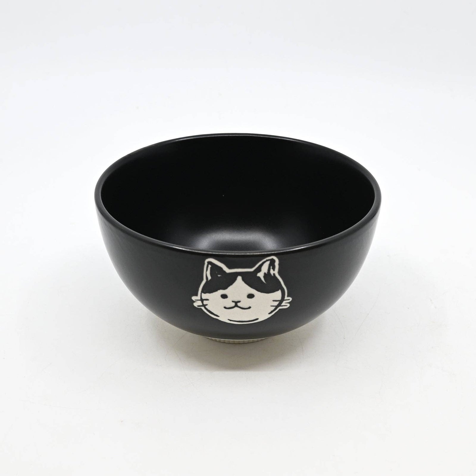 Black and White Cat - Black - Porcelain Rice Bowl