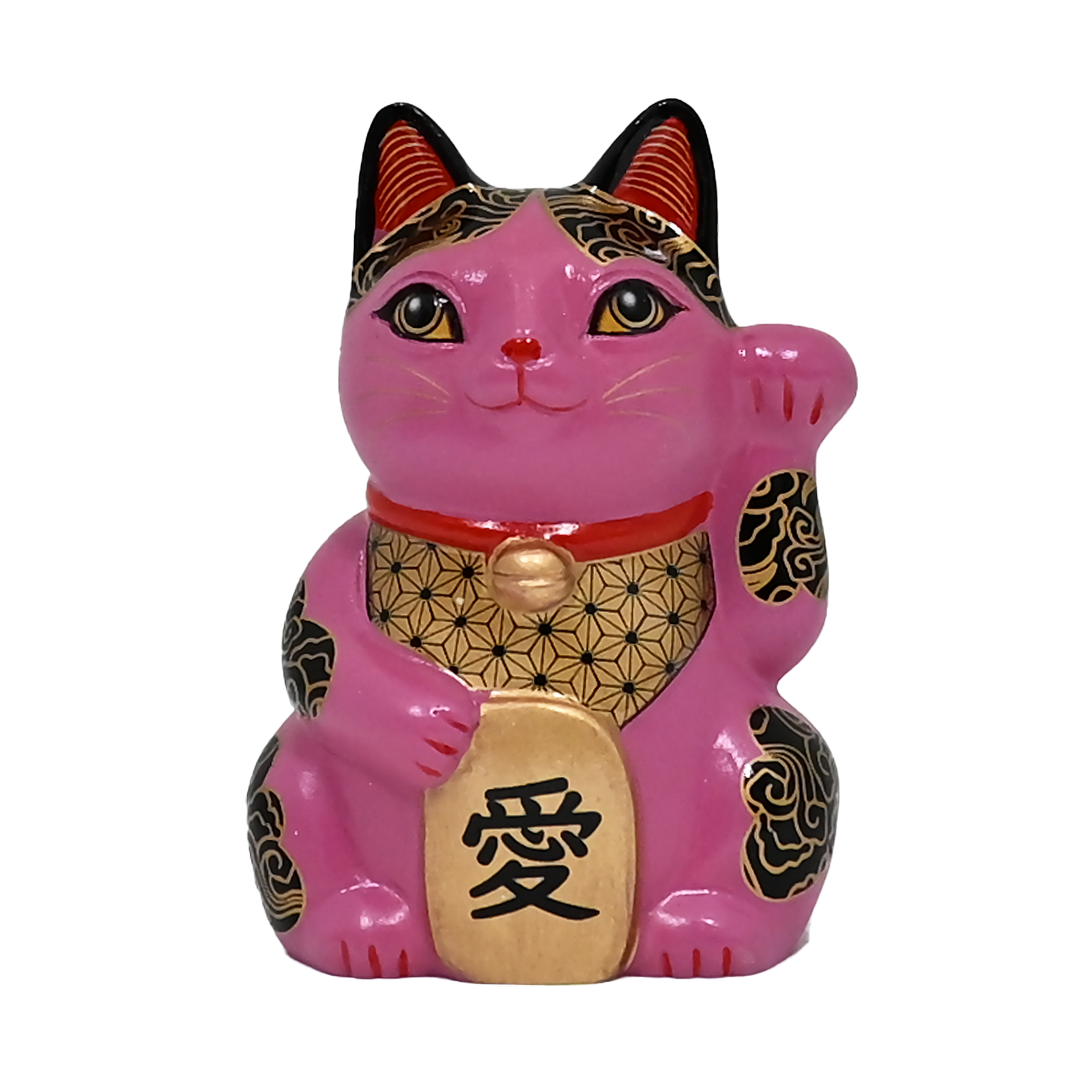 Happineko Lucky Cat Pink Love - Figurine