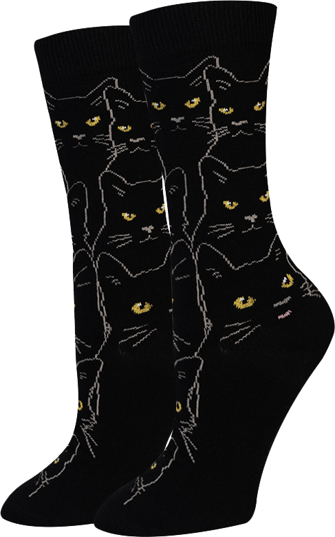 Lucky Black Cat - Crew Socks S/M