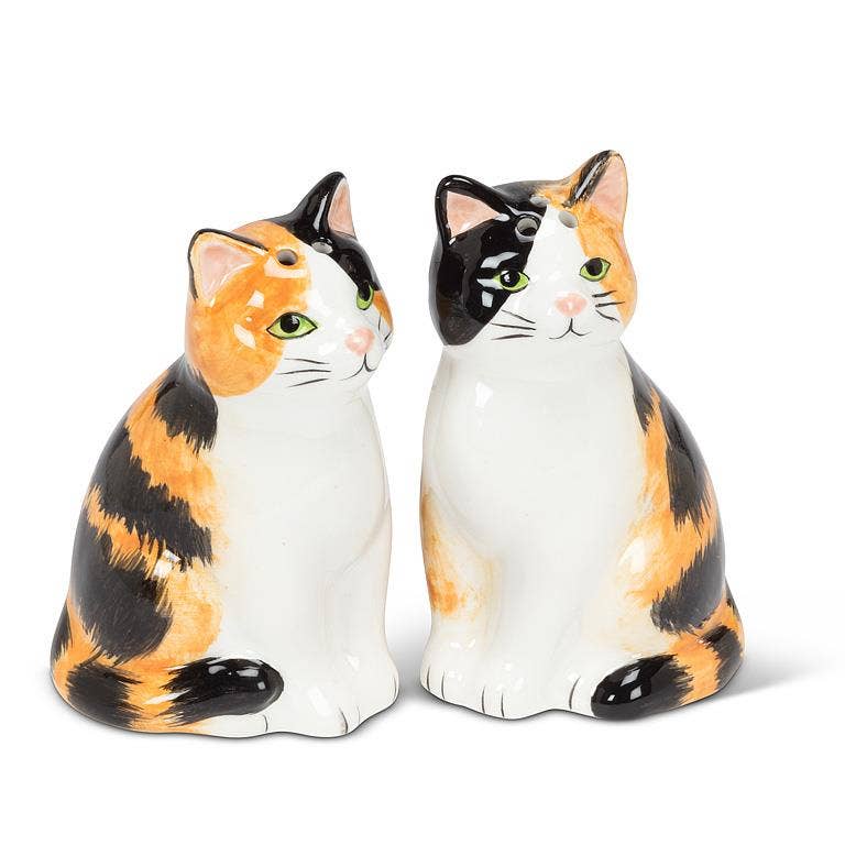 Sitting Calico Cats - Salt & Pepper Shaker Set