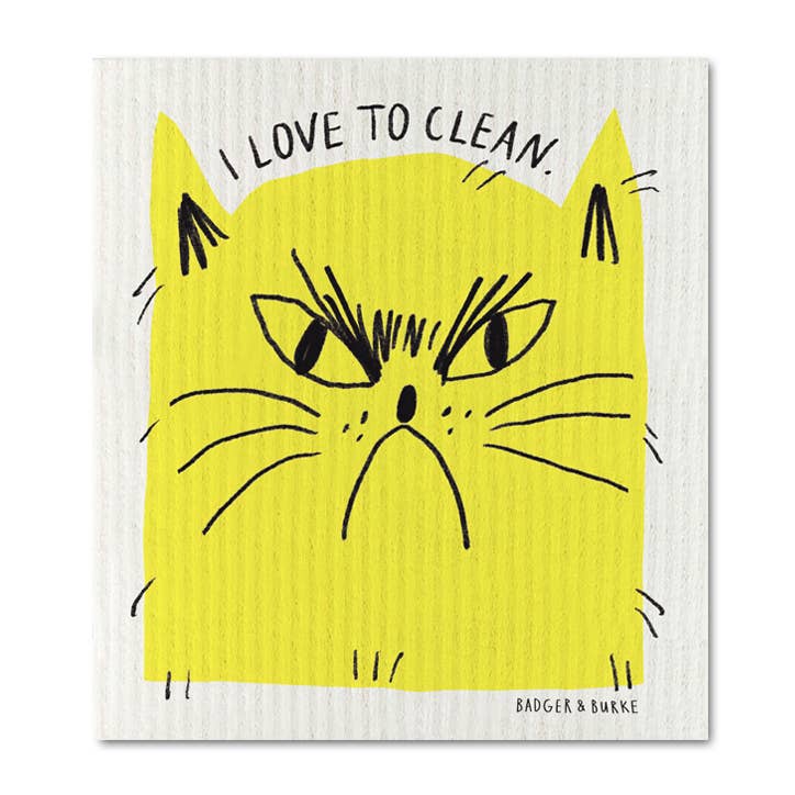"I Love to Clean" - Sponge Cloth / Reusable Paper Towel