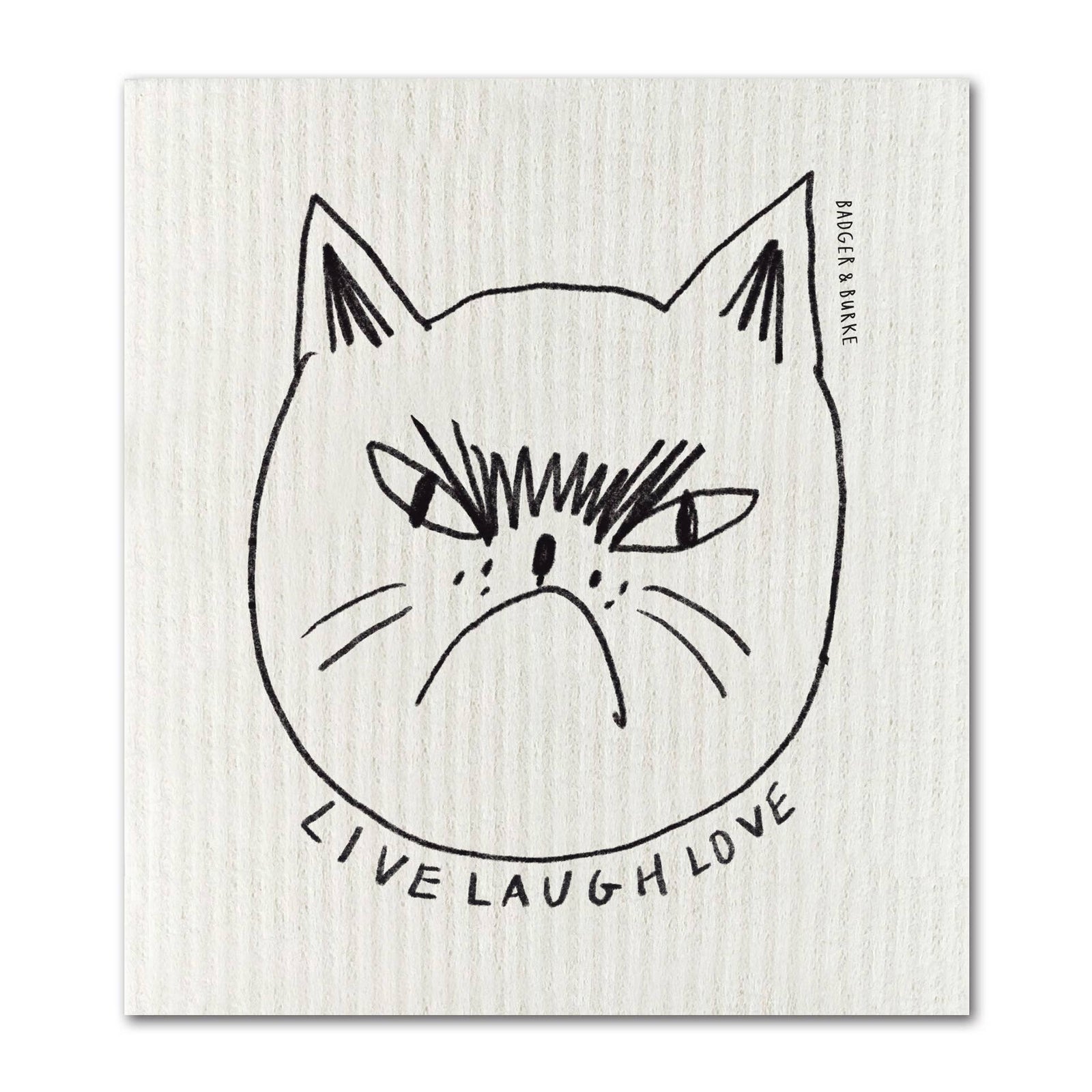 Snitty Kitty "Live Laugh Love" - Sponge Cloth