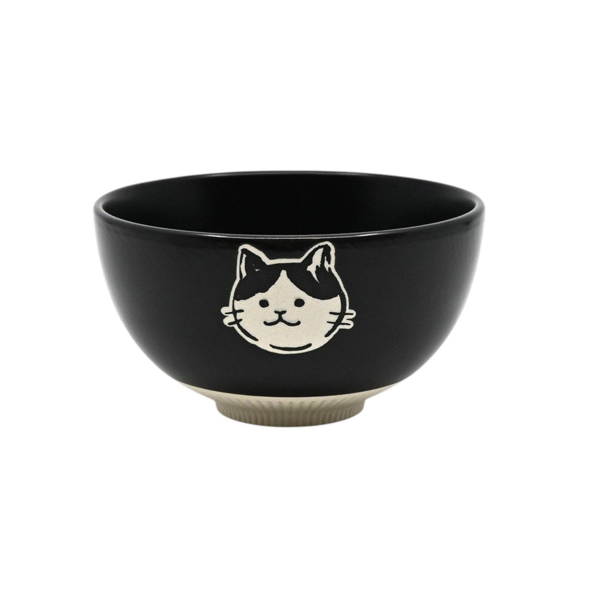 Black and White Cat - Black - Porcelain Rice Bowl
