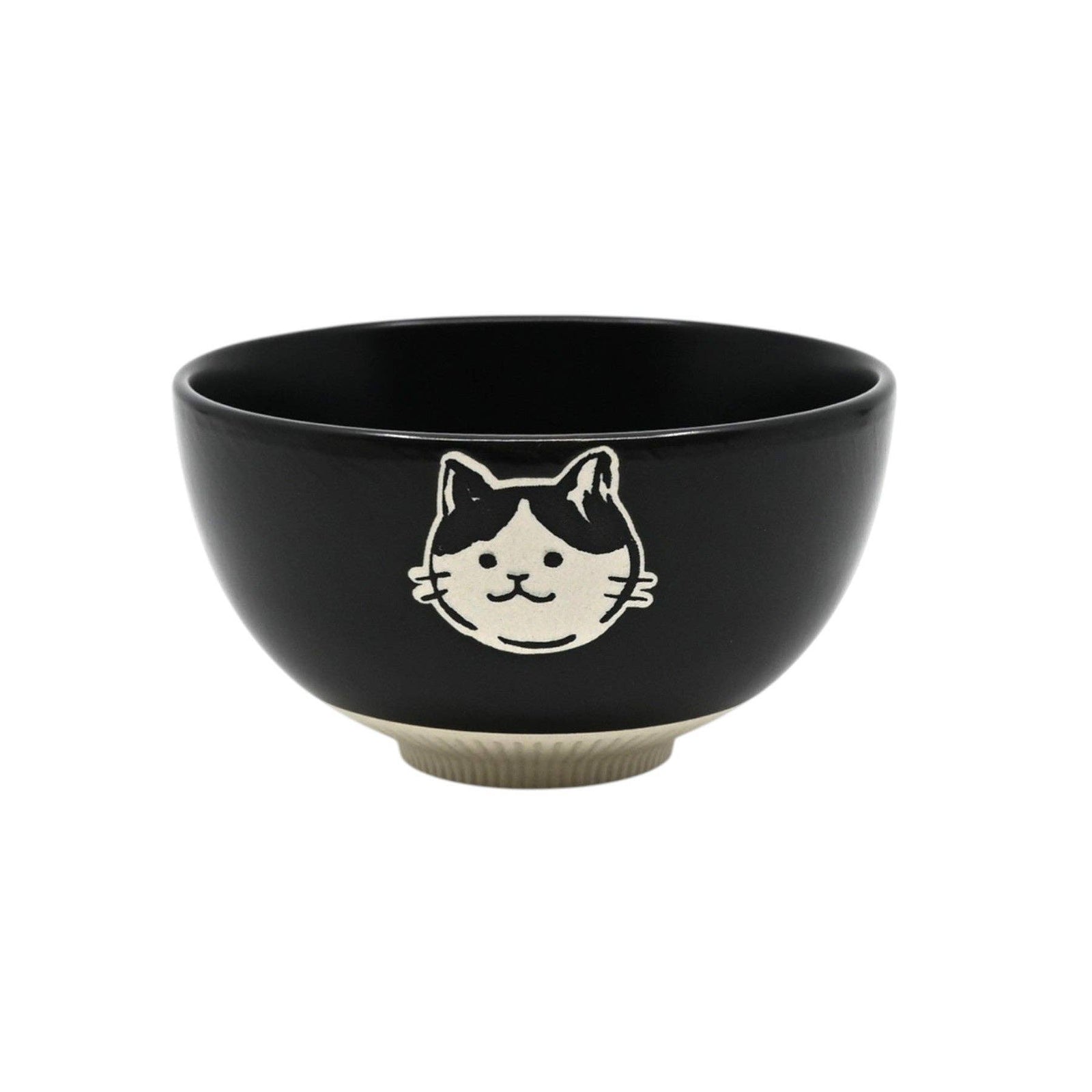 Black and White Cat - Black - Porcelain Rice Bowl