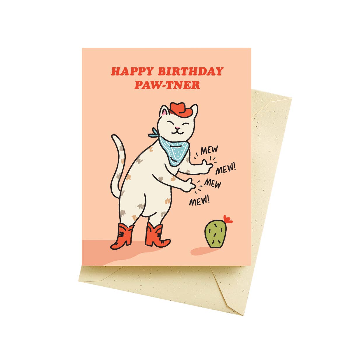 Cowboy Kitty Birthday - Greeting Card
