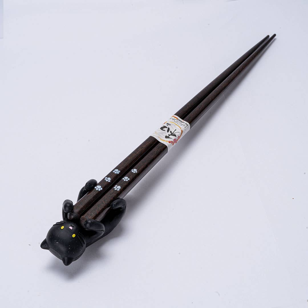 Black Cat - Chopsticks and Chopstick Rest Gift Set