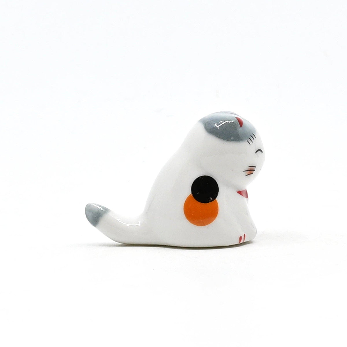 Gray and White Lucky Cat - Chopsticks Rest