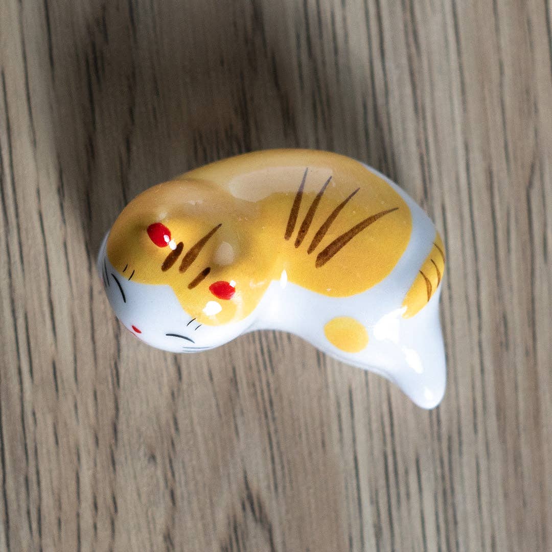 Orange Tabby Tuxedo Cat - Ceramic Chopsticks Rest