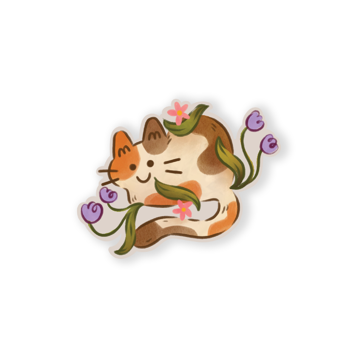 Calico Tulips - Die Cut Sticker