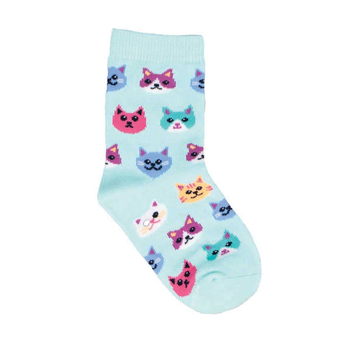 The Cat's Meow Blue - Kid Socks - 6-11