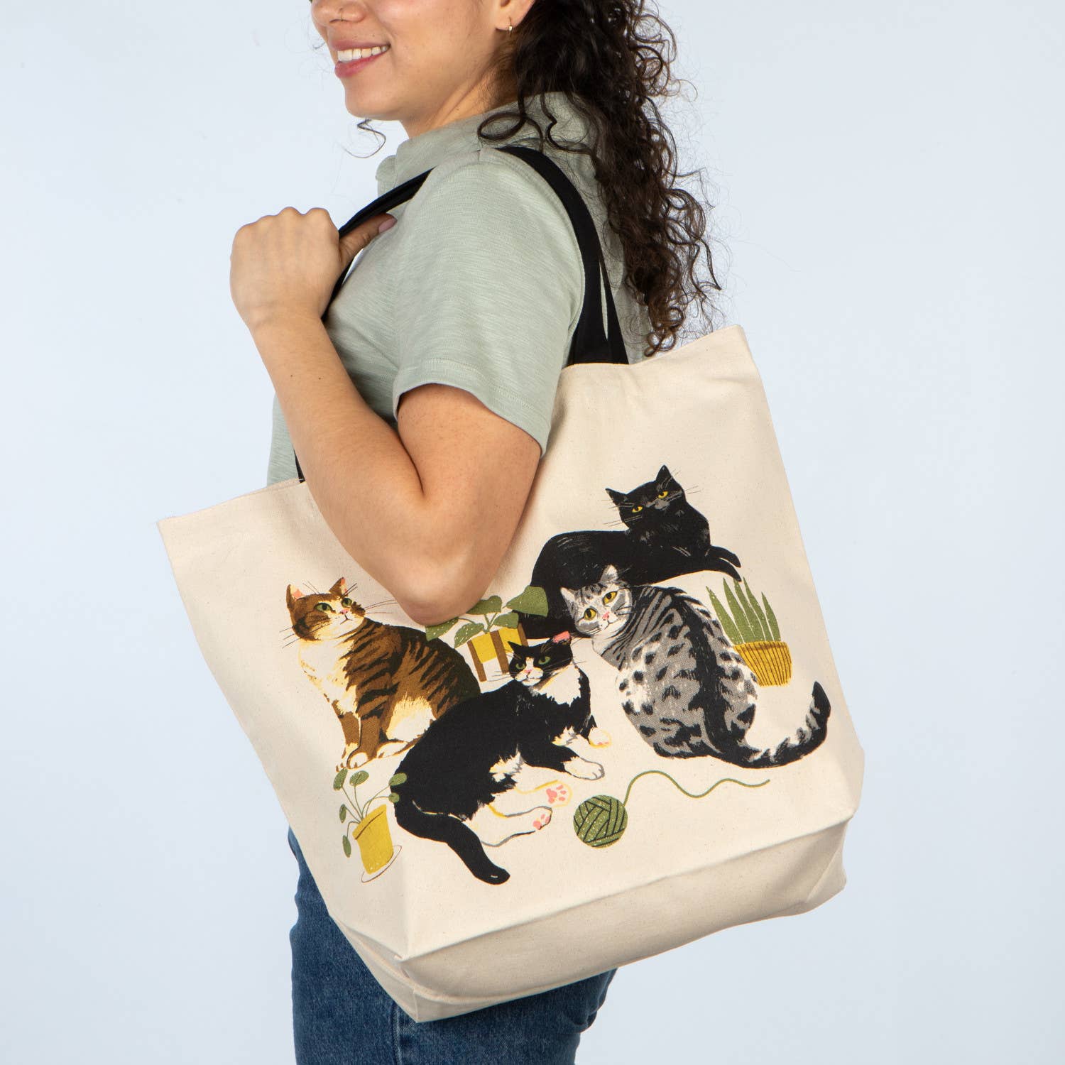 Cats & Plants - Cotton Tote Bag