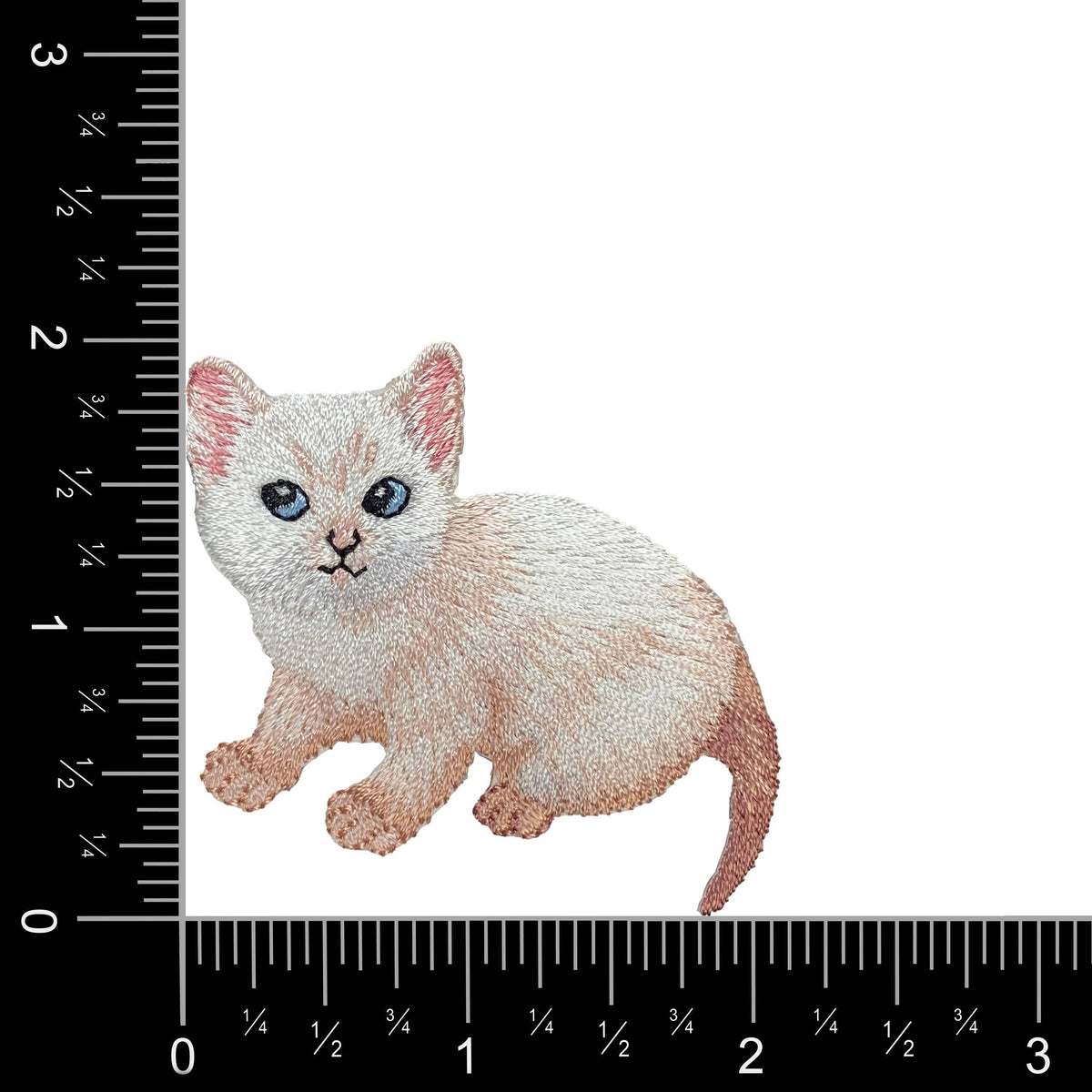 White Kitten - Embroidered Iron-on Patch