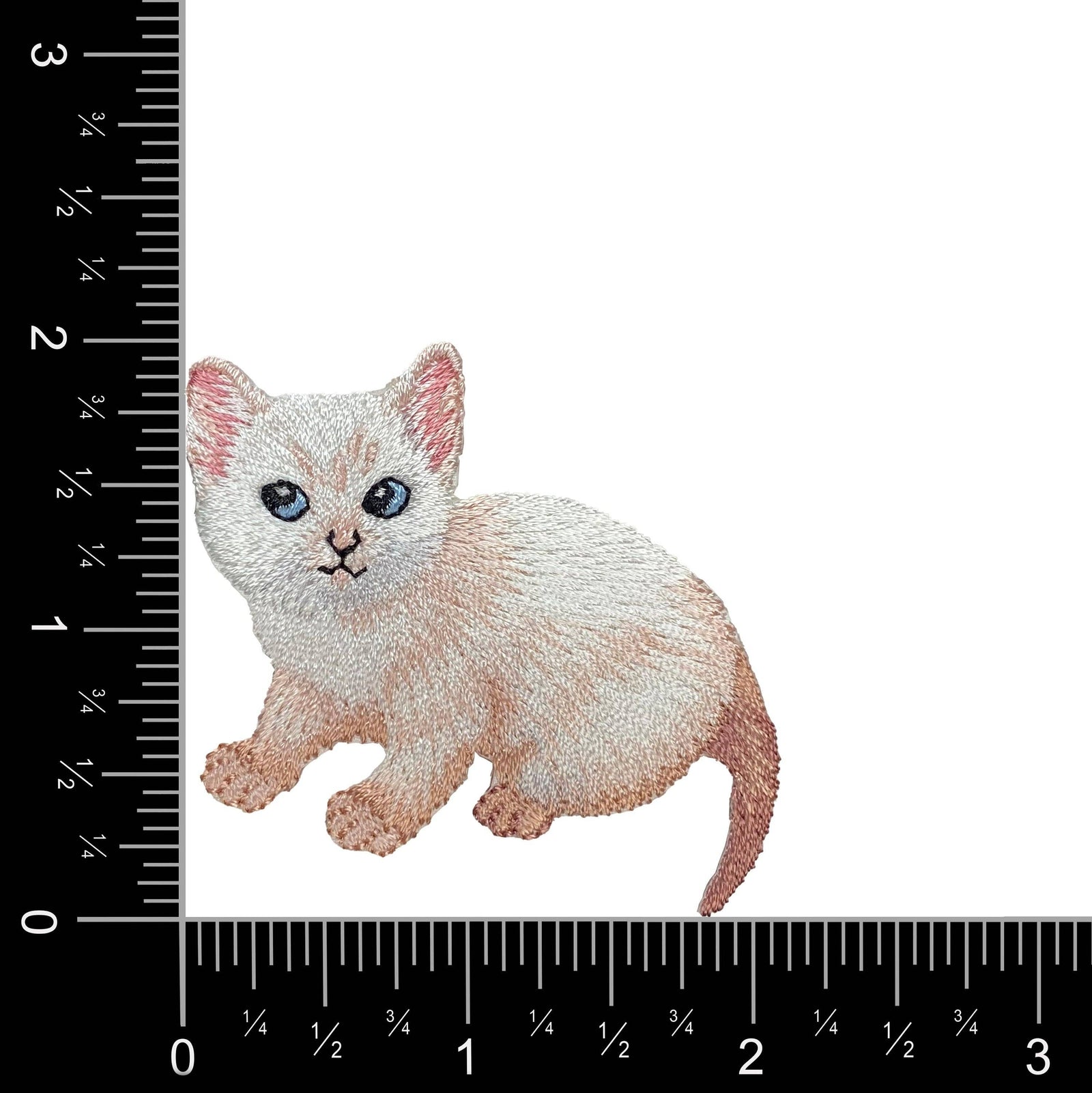 White Kitten - Embroidered Iron-on Patch