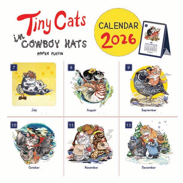 Tiny Cats in Cowboy Hats - 2026 Calendar