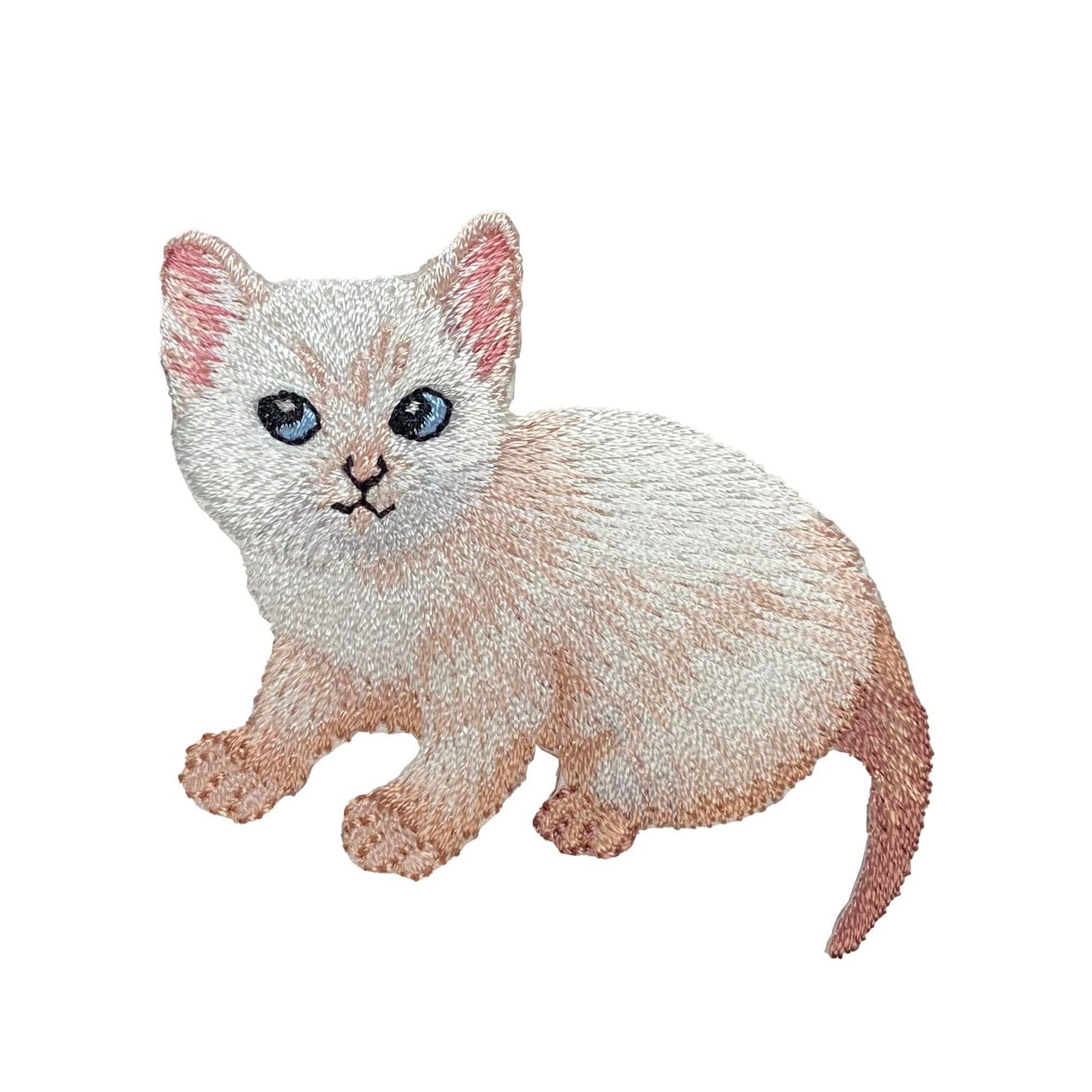 White Kitten - Embroidered Iron-on Patch