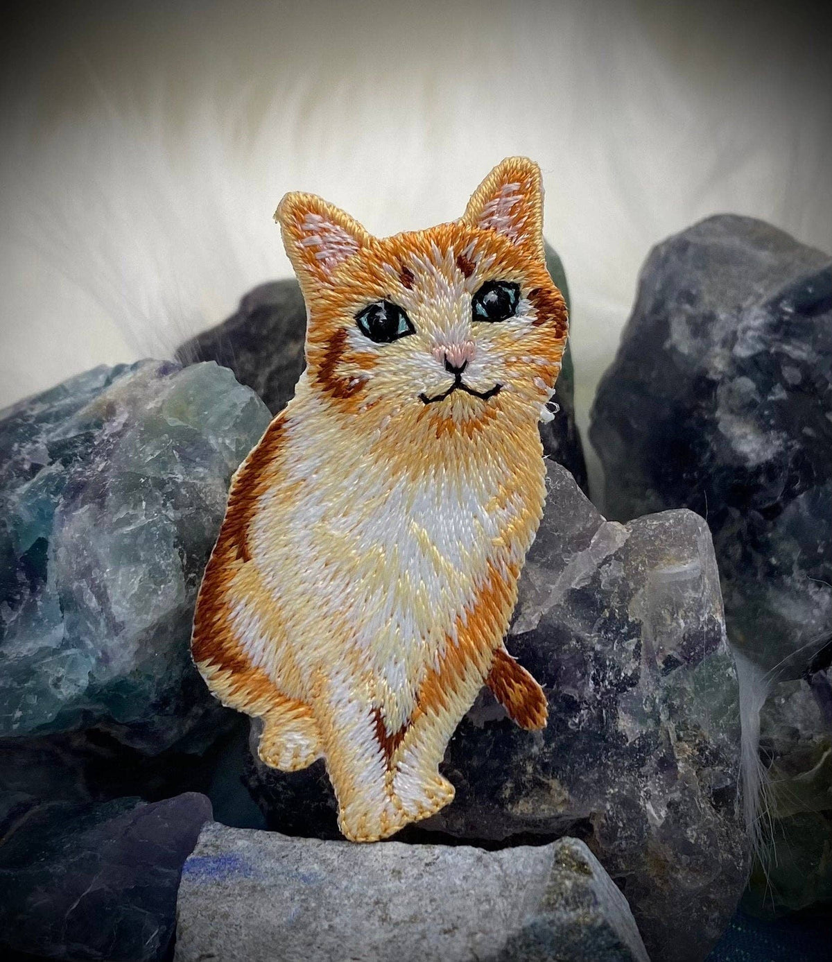 Realistic Orange Tabby Cat - Embroidered Iron on Patch