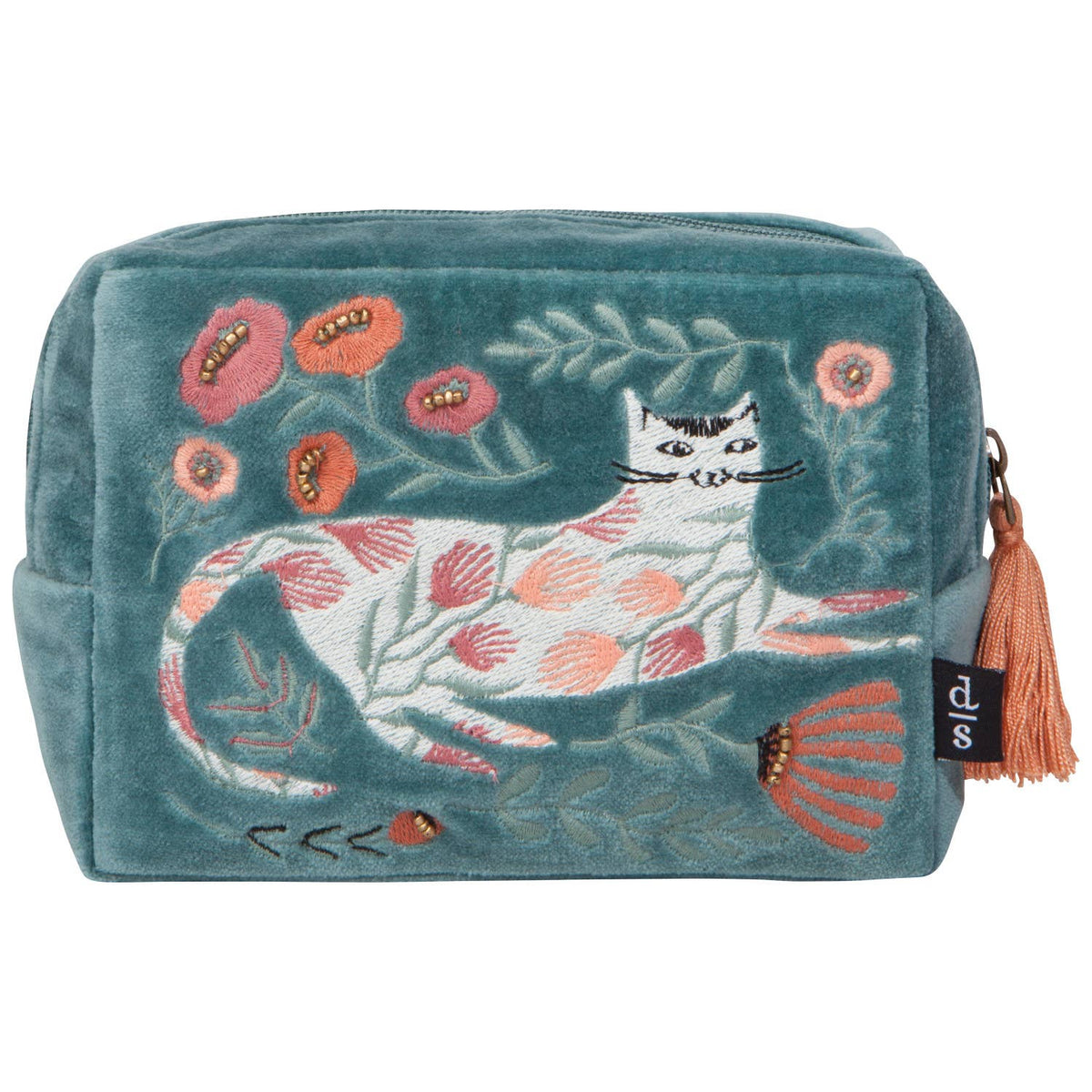 Catbloom - Velvet Embroidered Pouch