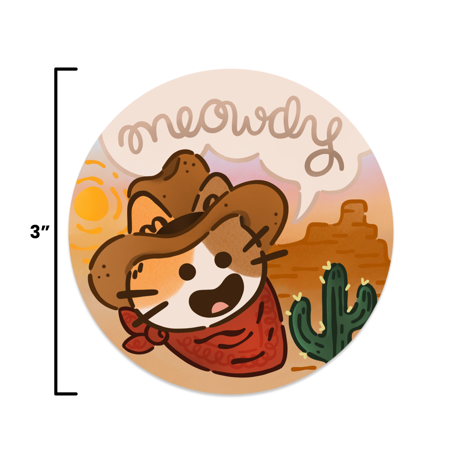 Meowdy Purrtner - Round Sticker