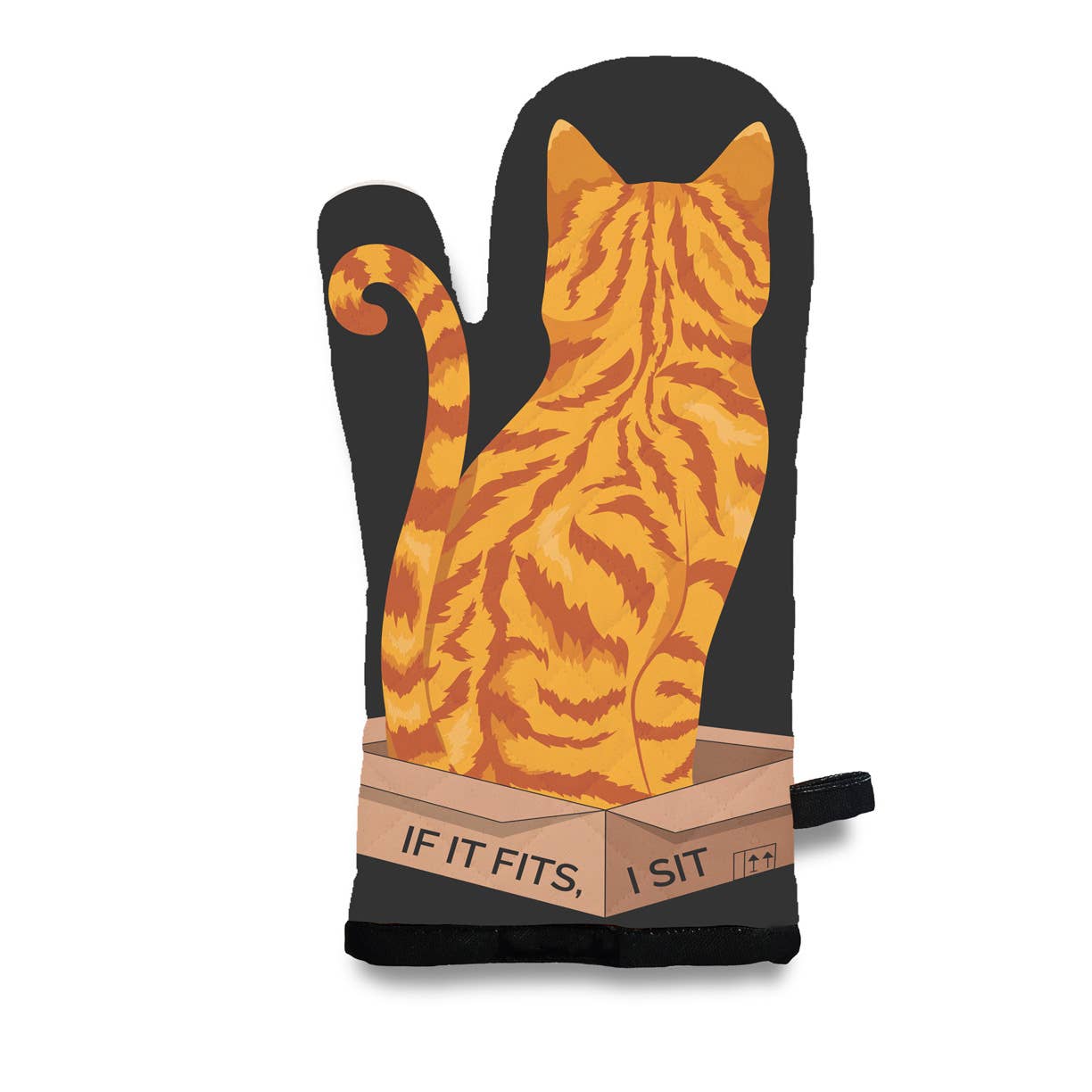 Orange Tabby Kitty Cat, If It Fits, I Sit - Oven Mitt  