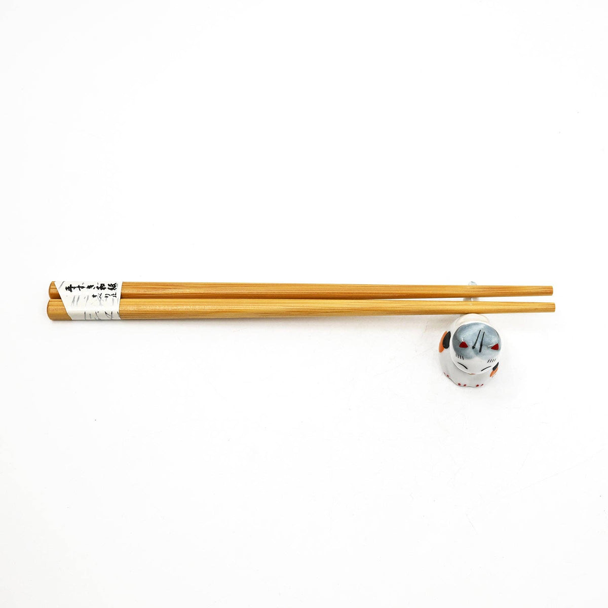 Gray and White Lucky Cat - Chopsticks Rest