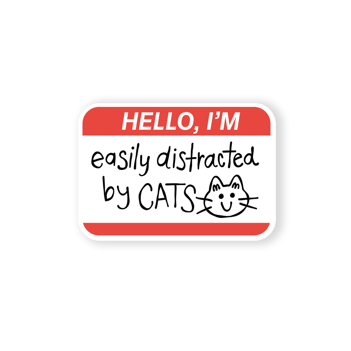 Easily Distracted by Cats - Die Cut Sticker