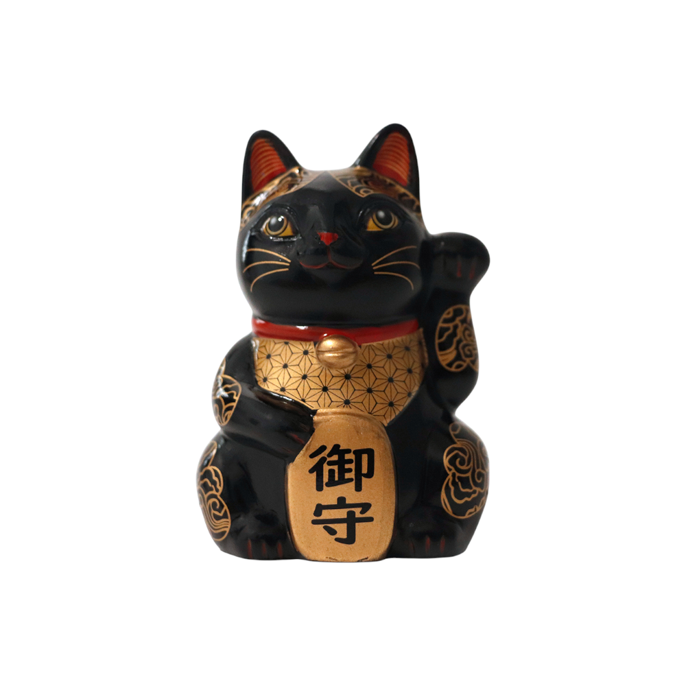 Happineko Lucky Cat Black - Figurine