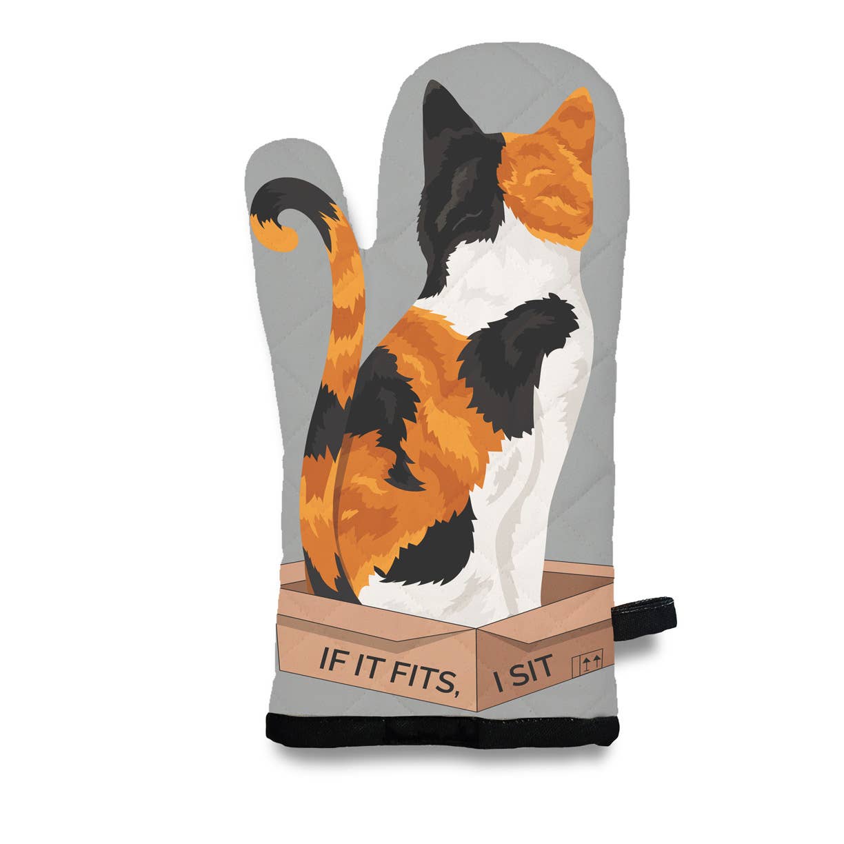 Calico Cat - If It Fits, I Sit - Oven Mitt