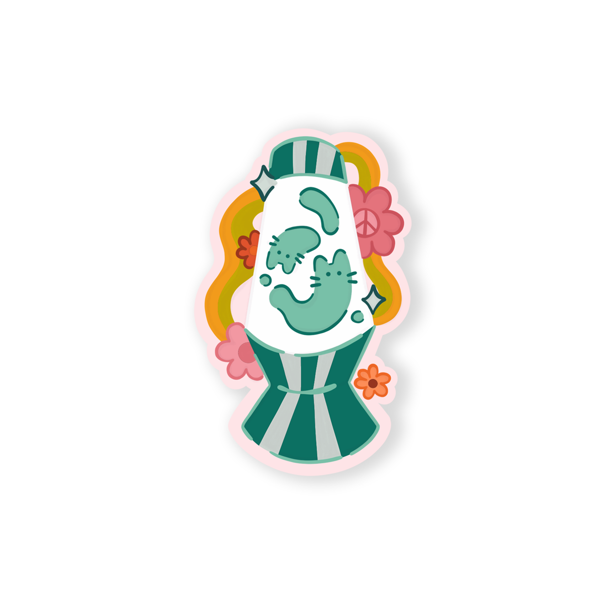 Cat Lava Lamp- Die Cut Sticker