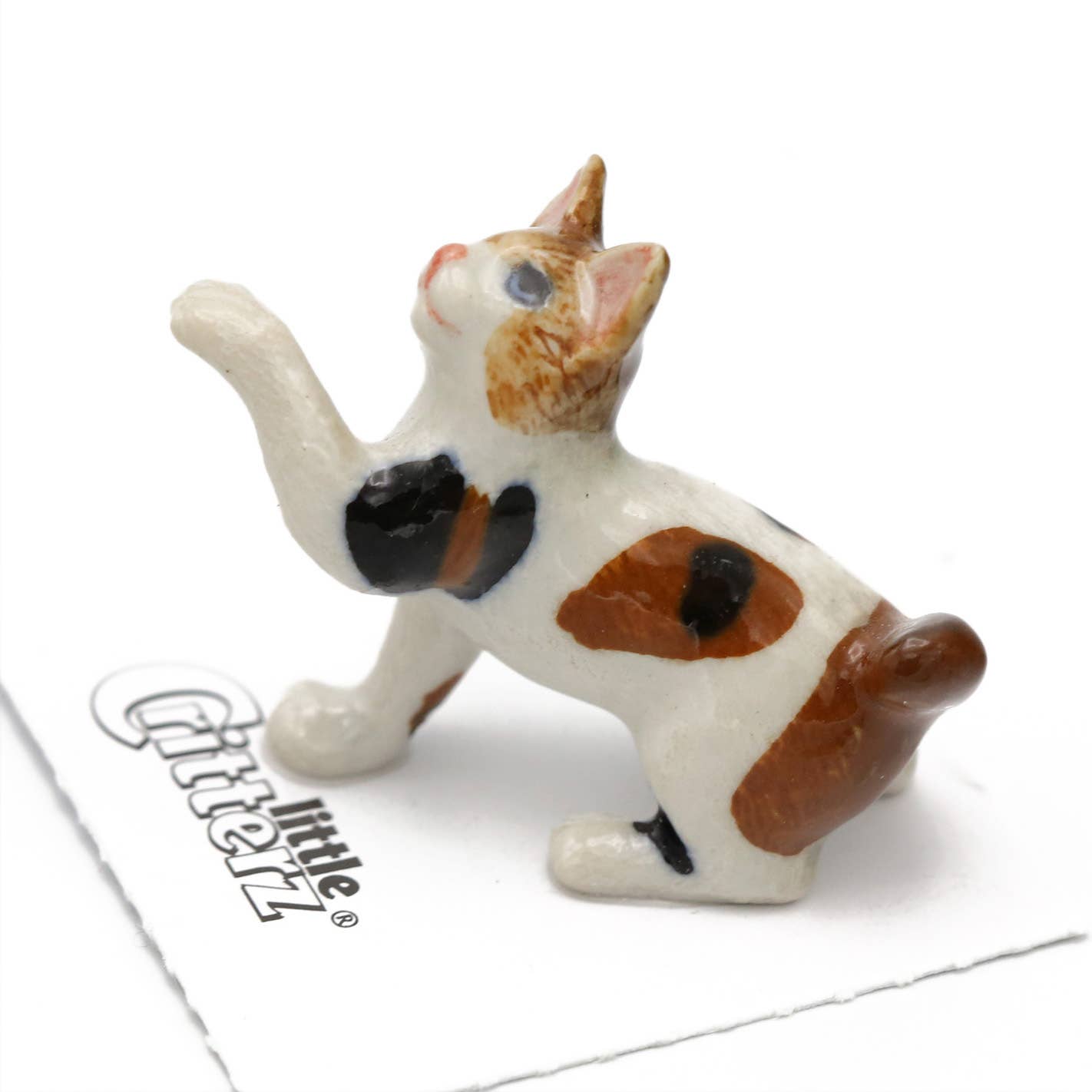 Neko Japanese Bobtail - Porcelain Mini Figurine