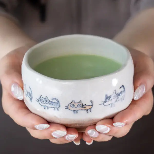 Neko Cats - Mini Matcha Porcelain Bowl
