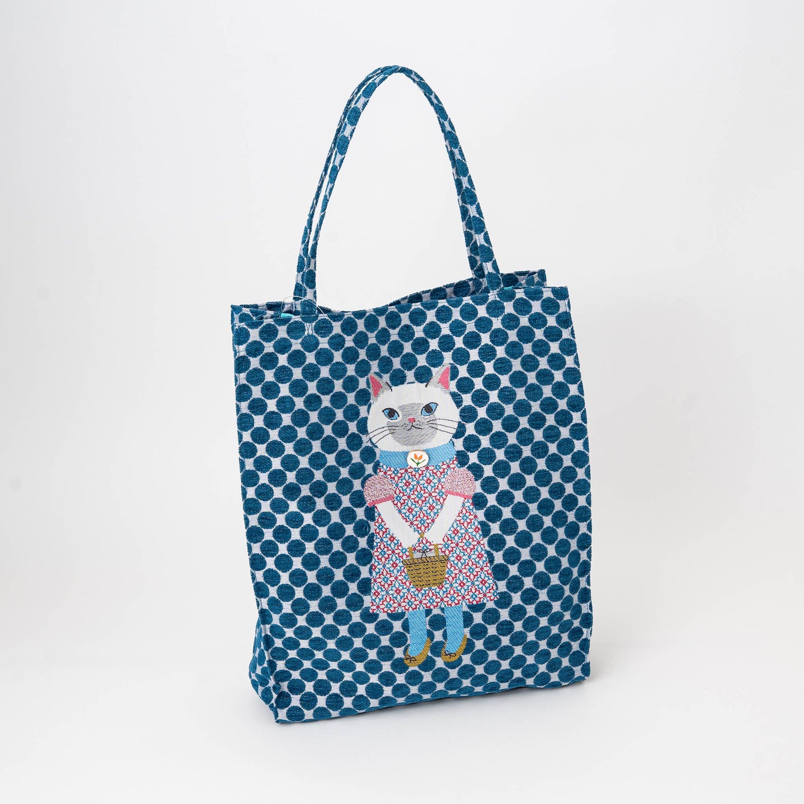 Siamese Kusuguru  - Blue Jacquard Tote Bag