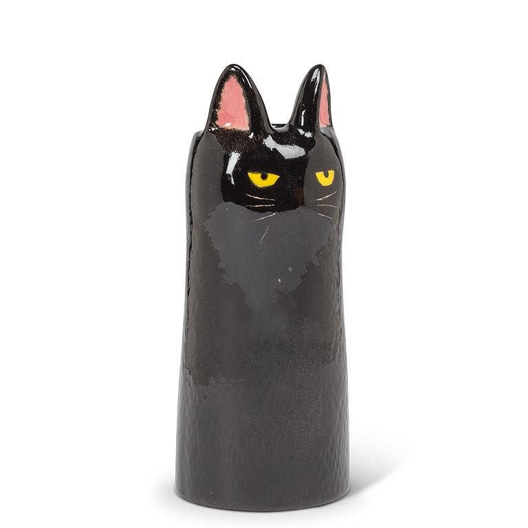 Black Skinny Cat - Flower Vase