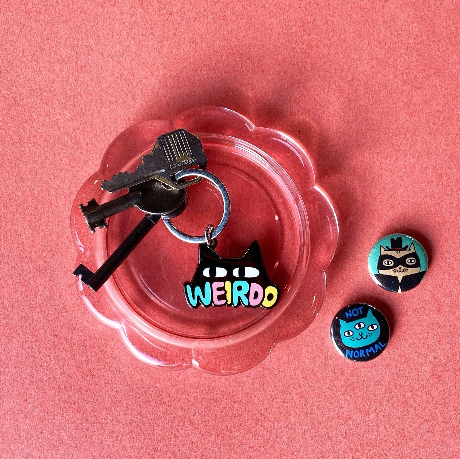 Weirdo Cat - Keychain