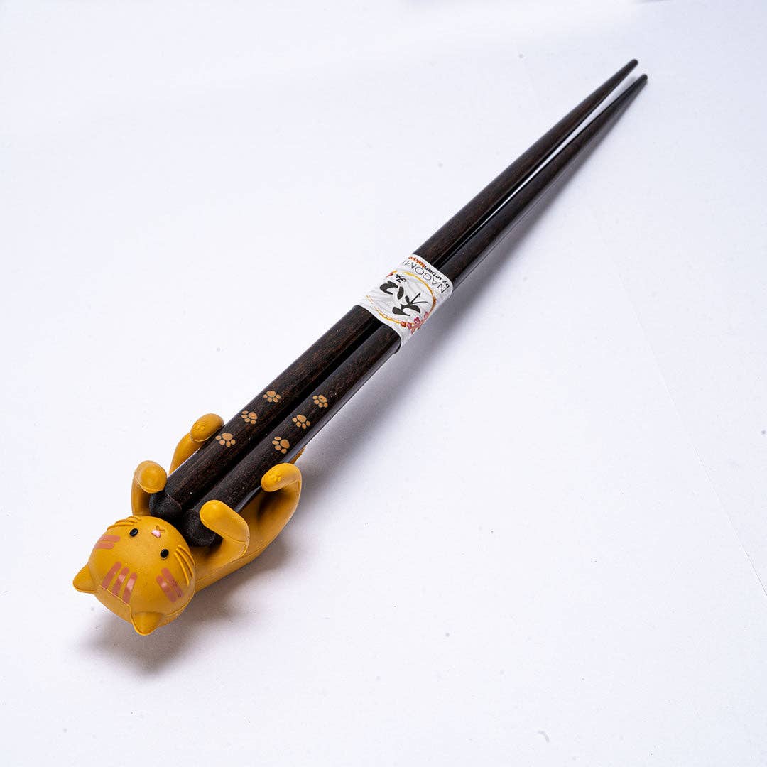 Yellow Cat - Chopsticks and Chopstick Rest Gift Set