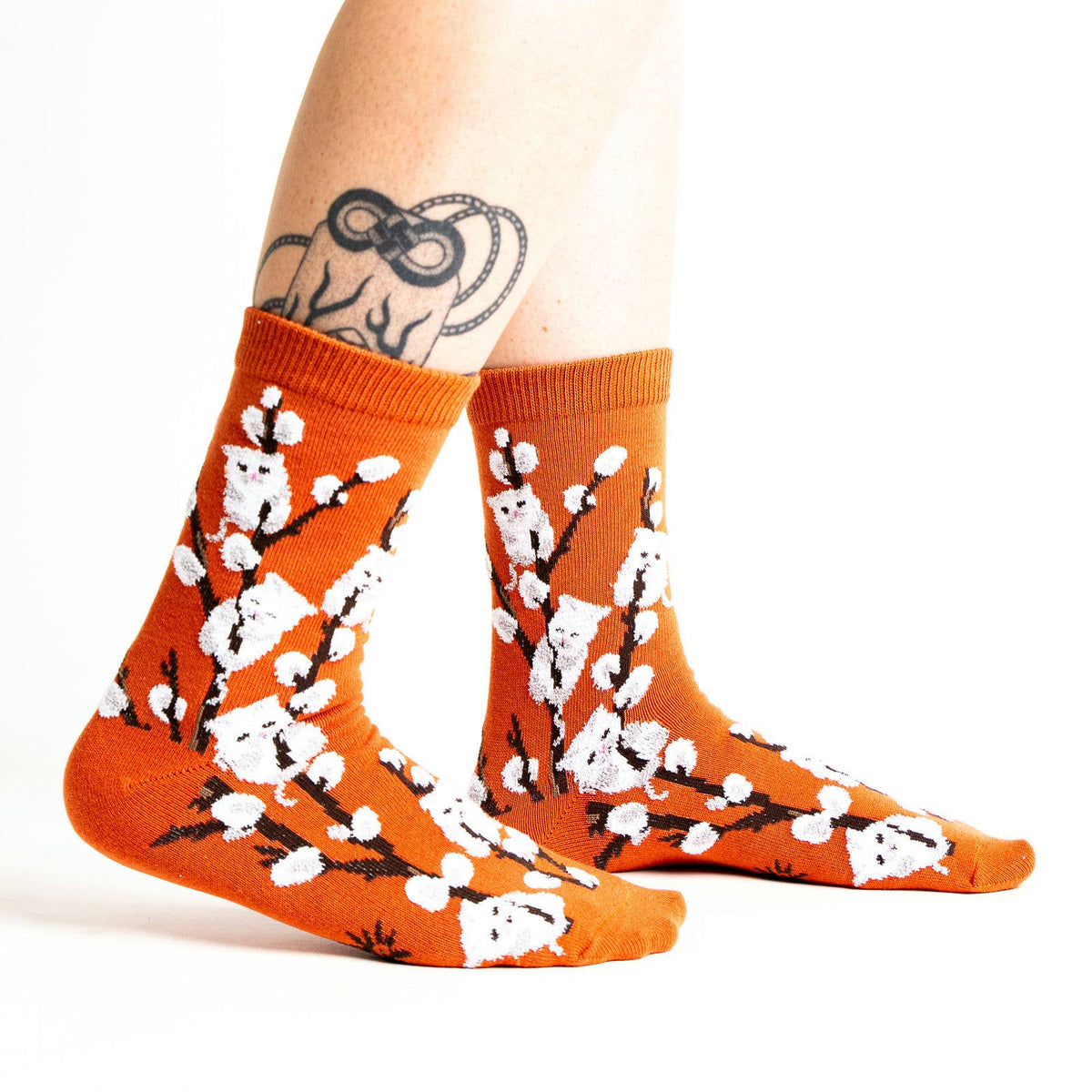 Women's Crew Sock: Kitten Willows