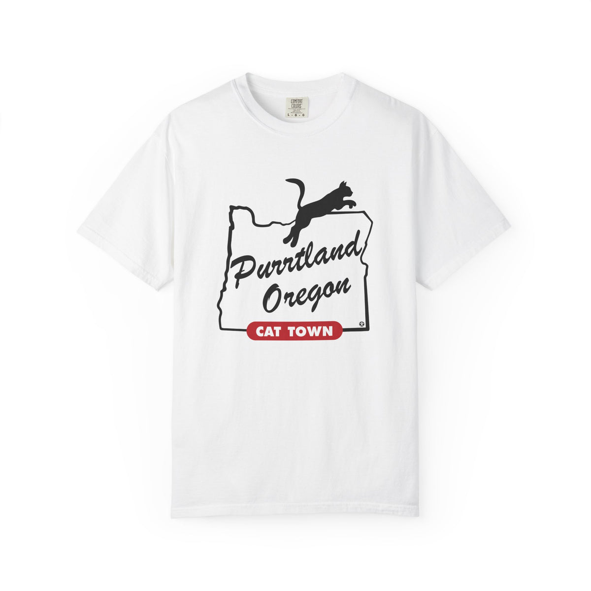 Purrtland Cat Town - Unisex T-shirt - White - Adopt Valentina