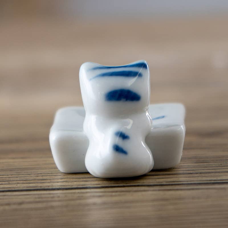 Cat and Fish - Porcelain Chopsticks Rest