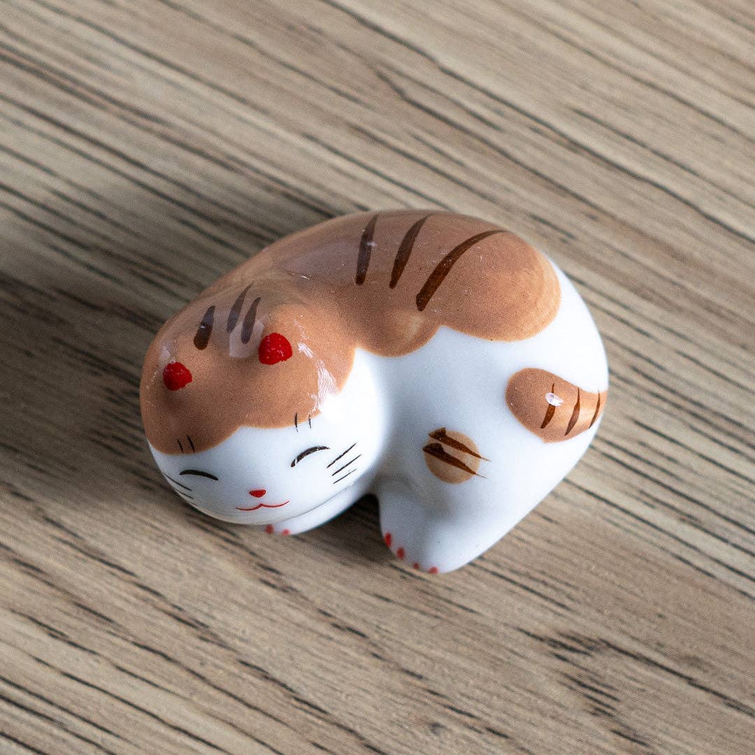 Brown Tabby Tuxedo Cat - Chopsticks Rest