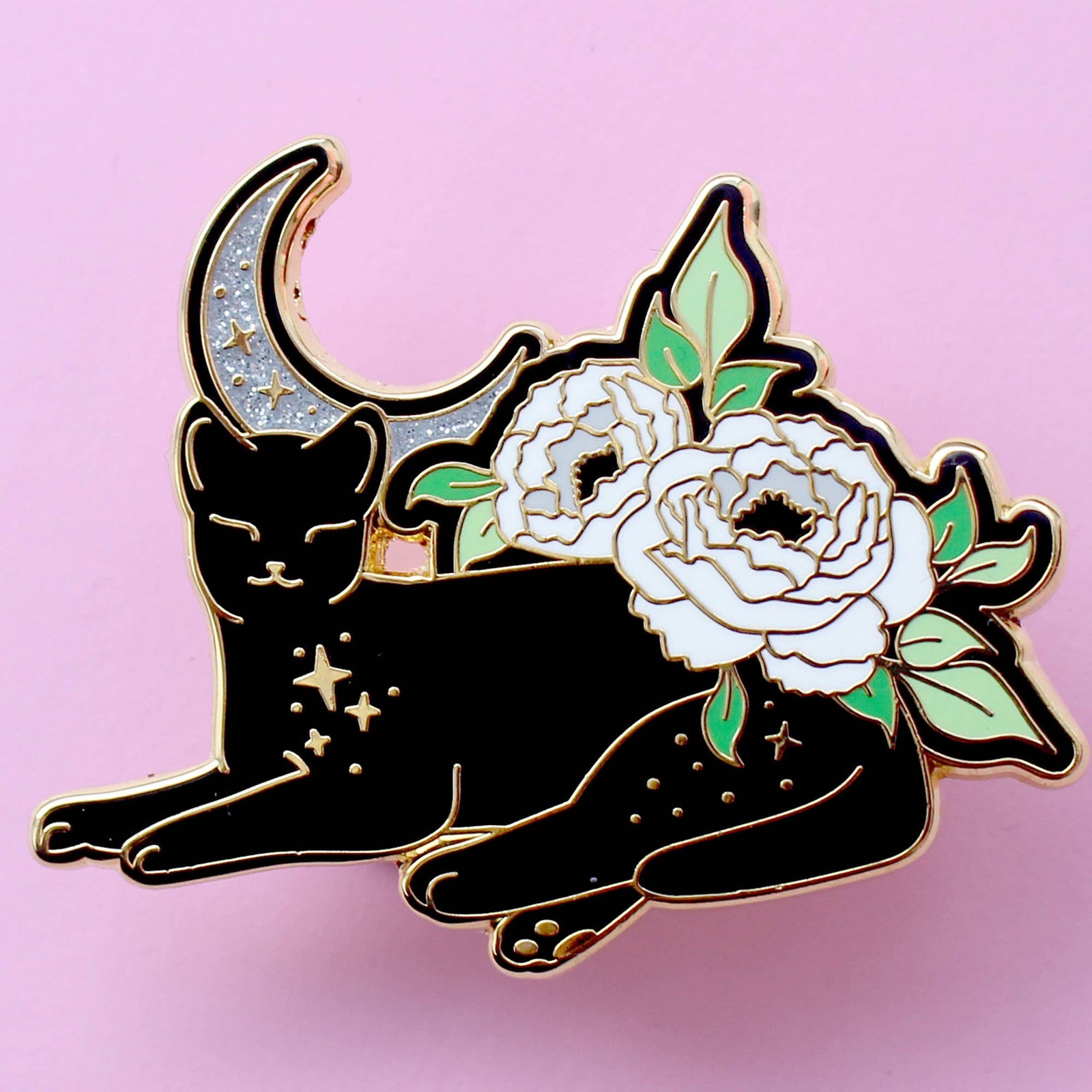 Peony Cat- Hard Enamel Pin