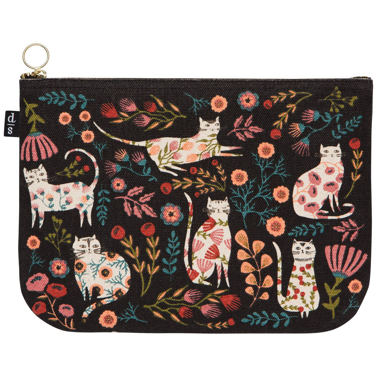 Cats in ther Garden - Large Zipper Pouch