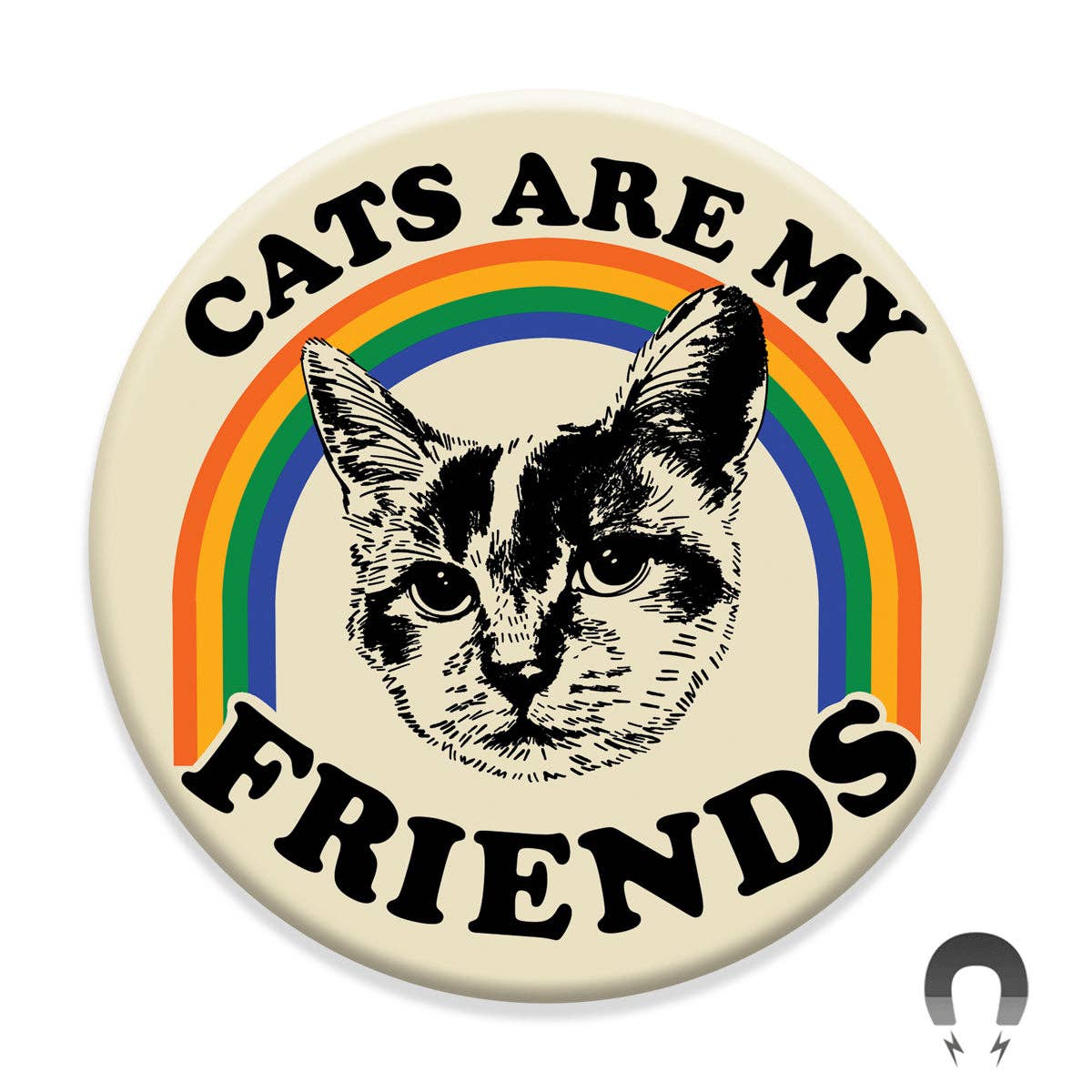 Brindle Cat Friend - Magnet