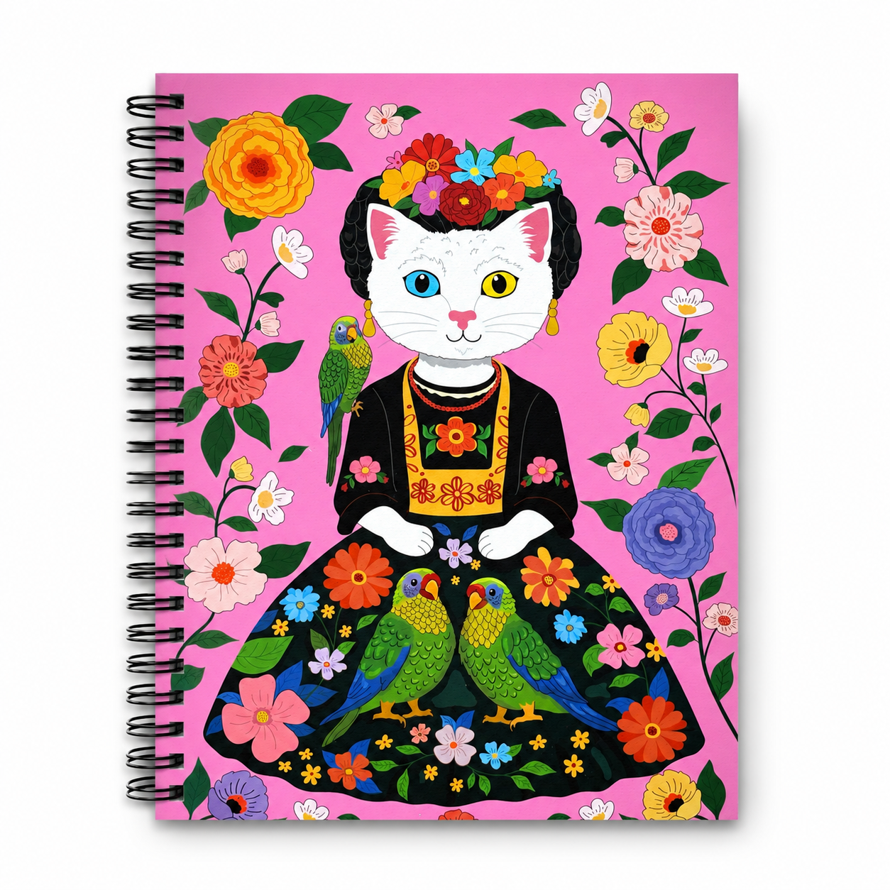 Frida Kitty CATLO Kahlo - Spiral Notebook